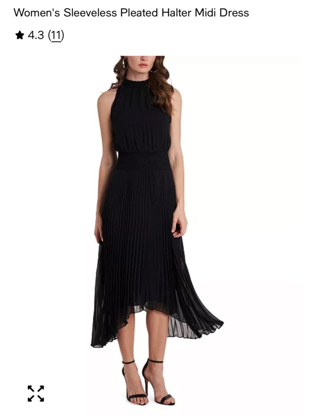 1. State sleveless pleated skirt halter midi dress, medium.